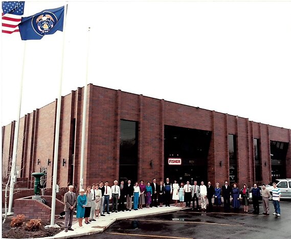 Rust staff lined up outside the West Jordan office in the 1990s